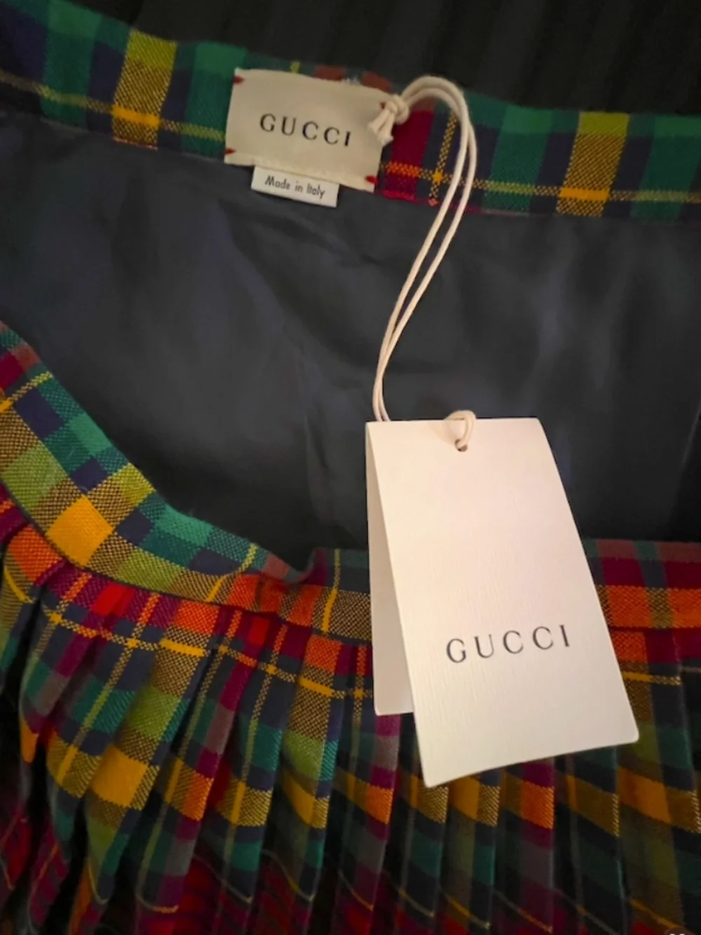 Gucci Girls' Tartan Wool  pleated  multi colour skirt | Size: 12